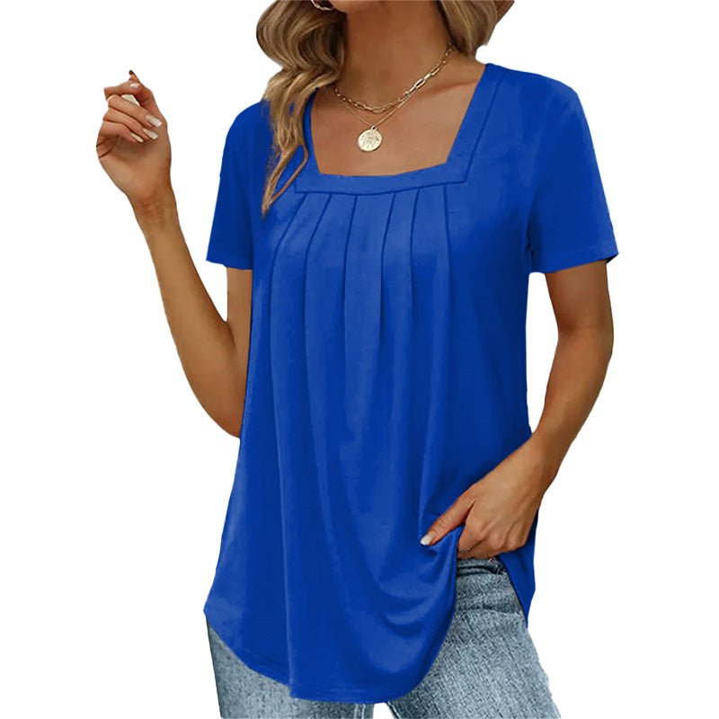Adele | Women's Square Neck Pleated Top