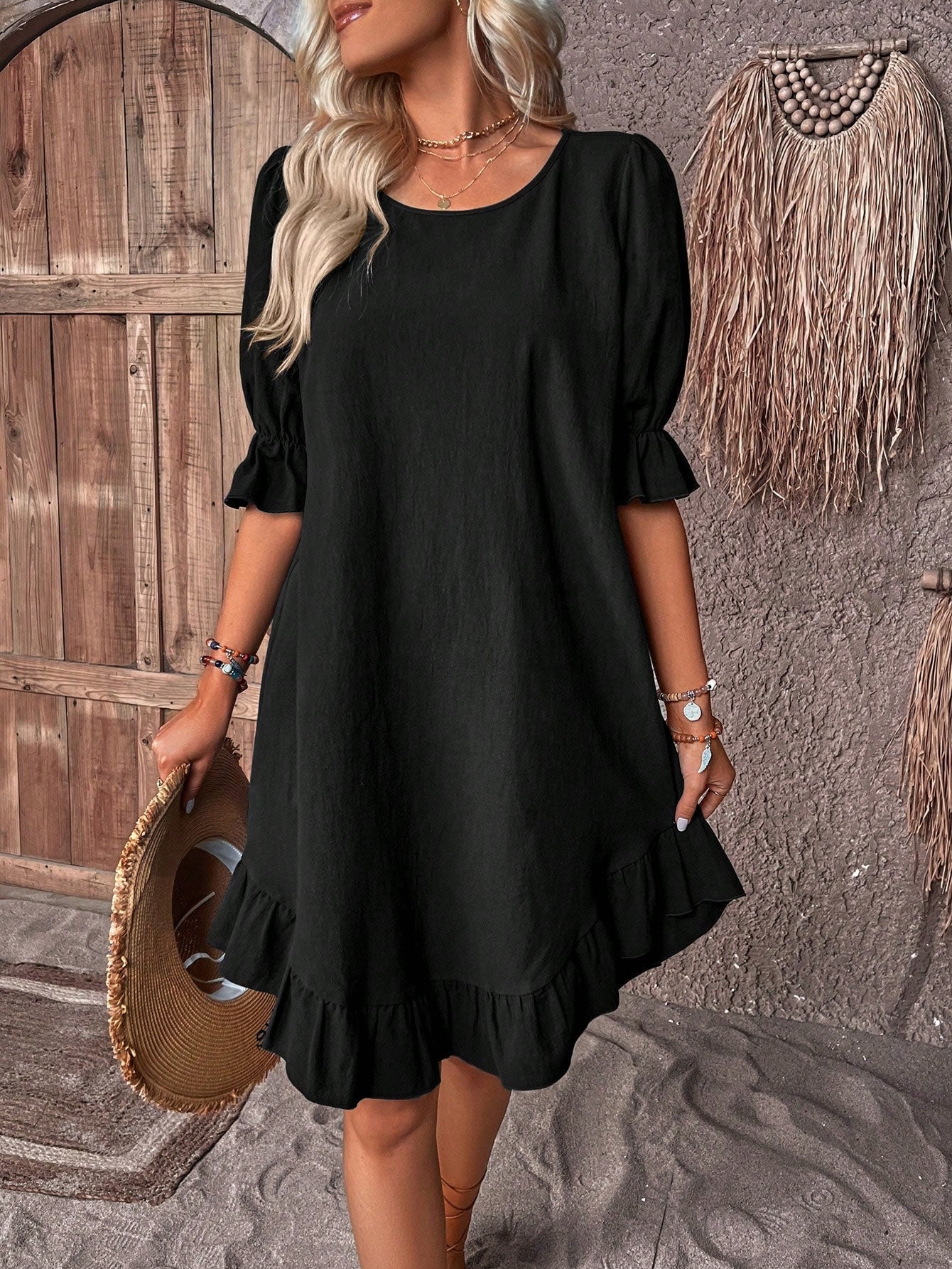 Erin | Women's Ruffle A-Line Mini Dress
