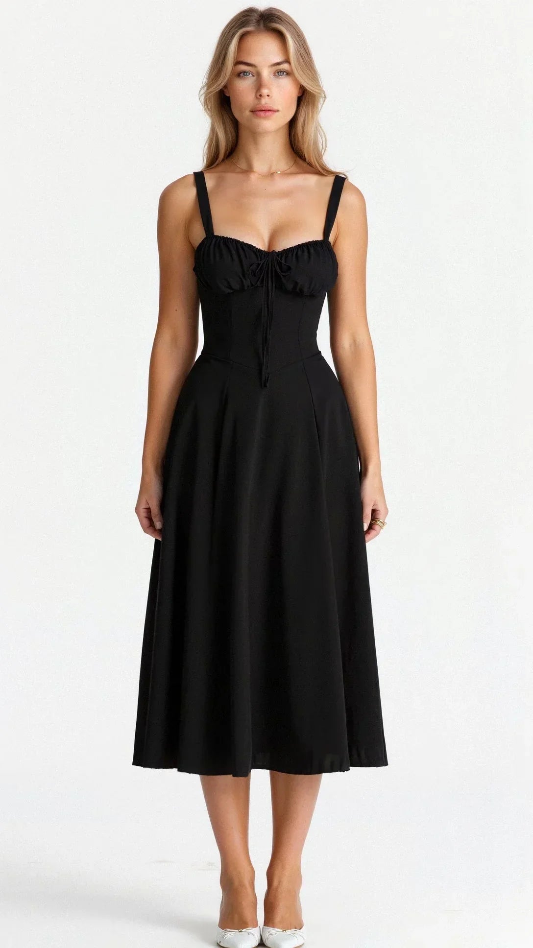 Nessa | Elegant Floral Bustier Midriff Waist Shaper Dress