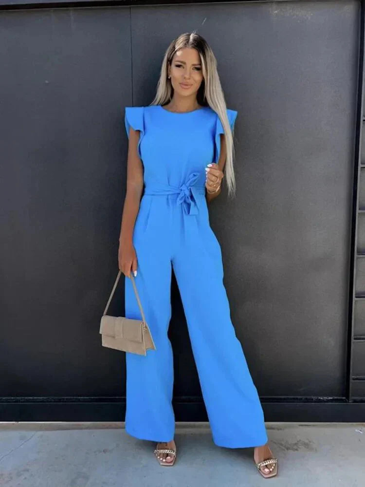 Evie | Women's Wide Leg Tie Waist Jumpsuit