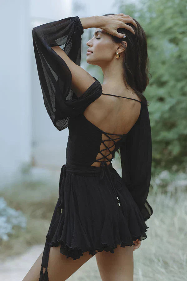 Florence | Women's V-Neck Wrap Mini Dress