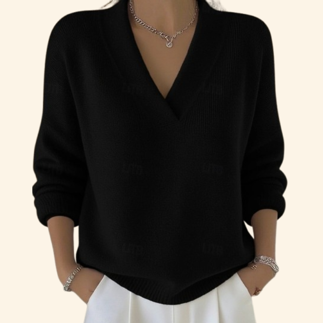 Allix | Women's V-Neck Relaxed Fit Pullover Sweater
