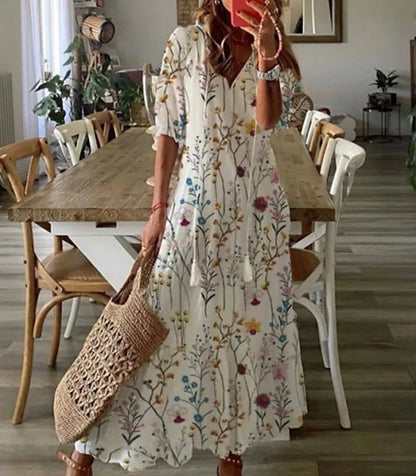 Donna | Women's V-Neck A-Line Midi Dress
