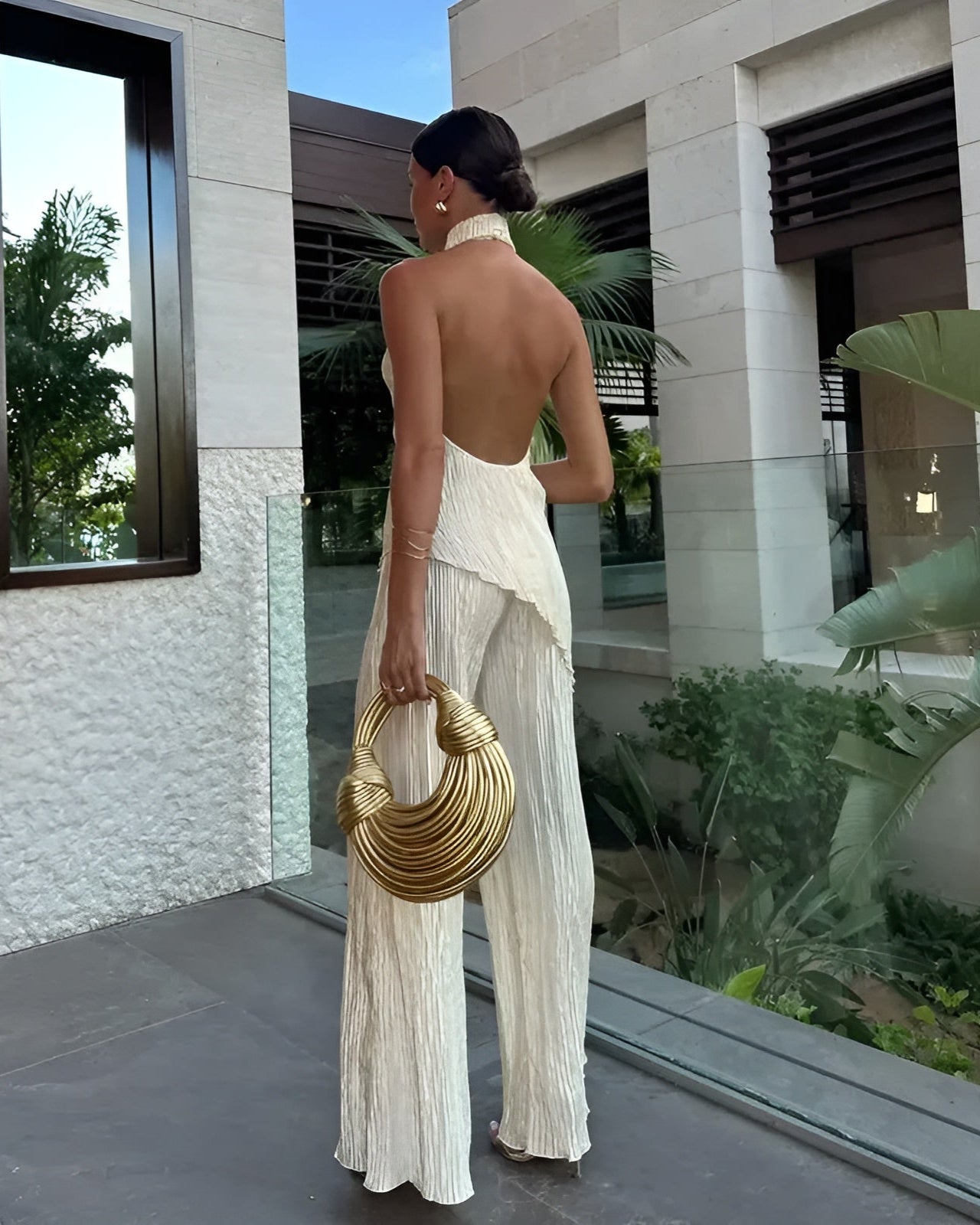 Katrina | Chic Asymmetrical Backless Jumpsuit for Women