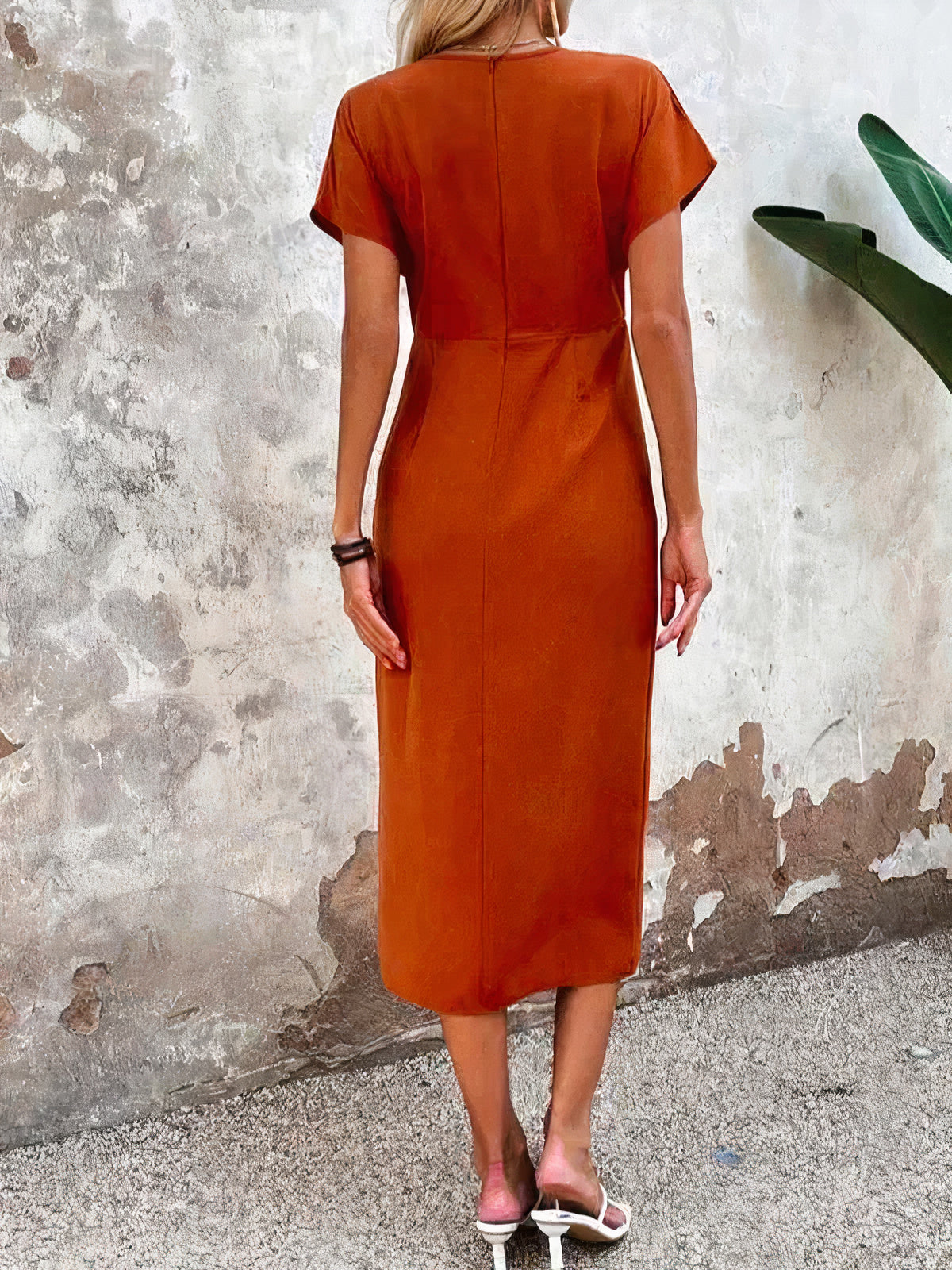 Flora | Women's V-Neck Wrap Midi Dress