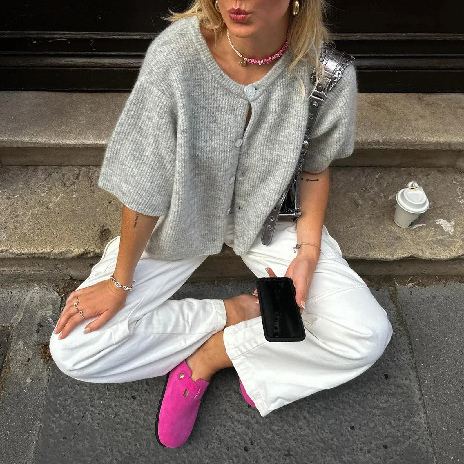 Alpa | Chic Short Sleeve Cardigan for Women
