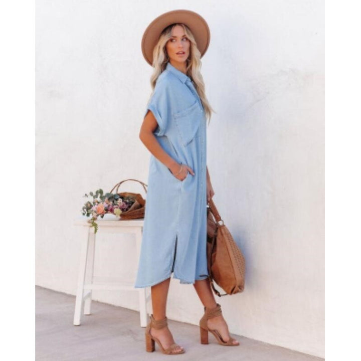Gemma | Women's Button-Down Denim Midi Dress
