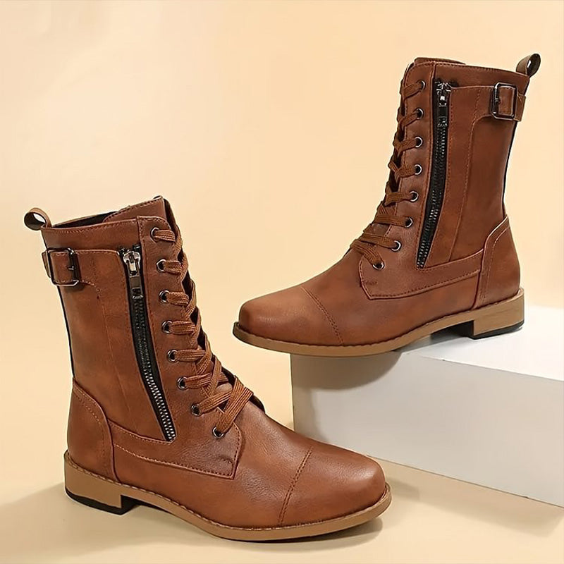 Andria | Women's Combat Lace-Up Boots