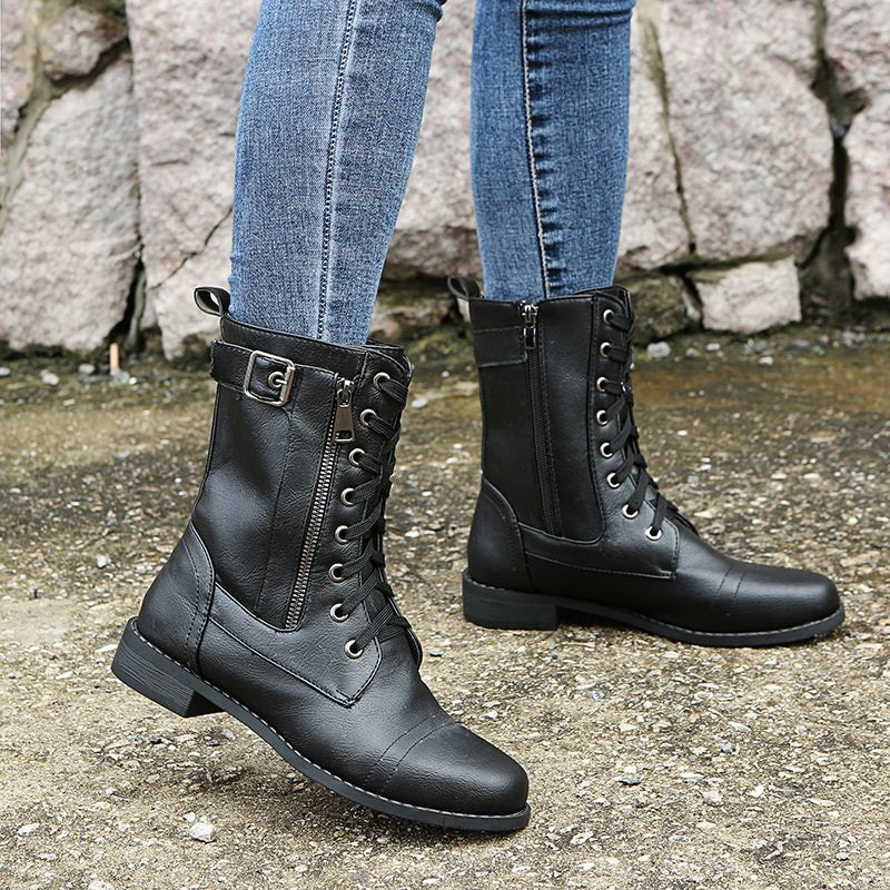 Andria | Women's Combat Lace-Up Boots