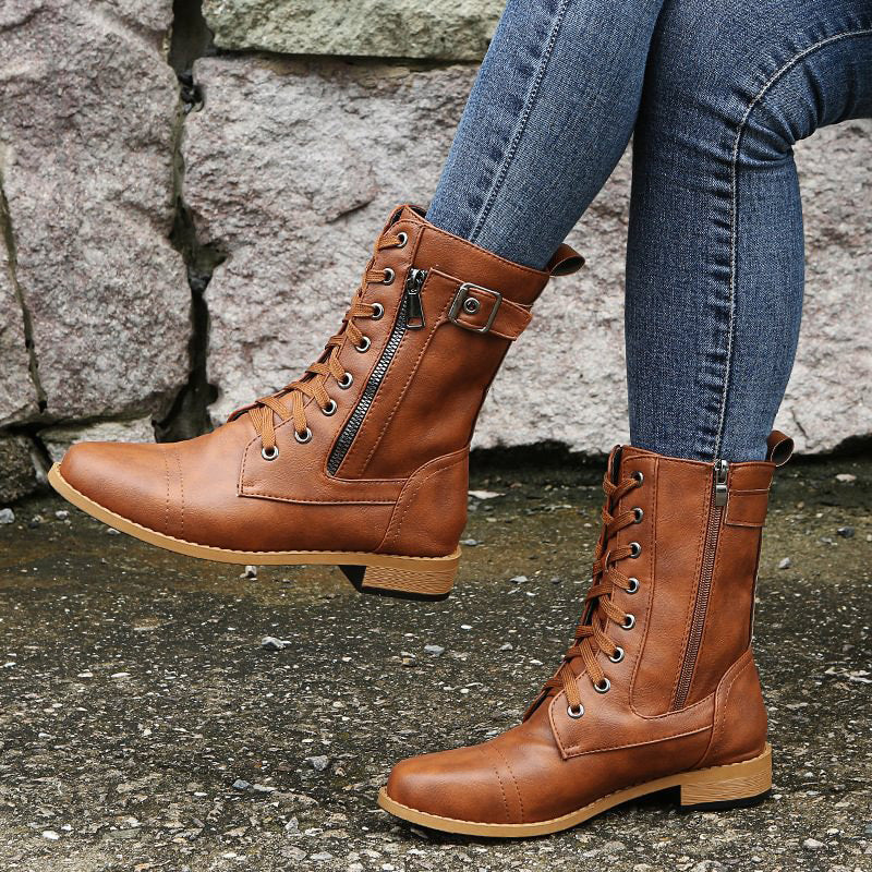 Andria | Women's Combat Lace-Up Boots