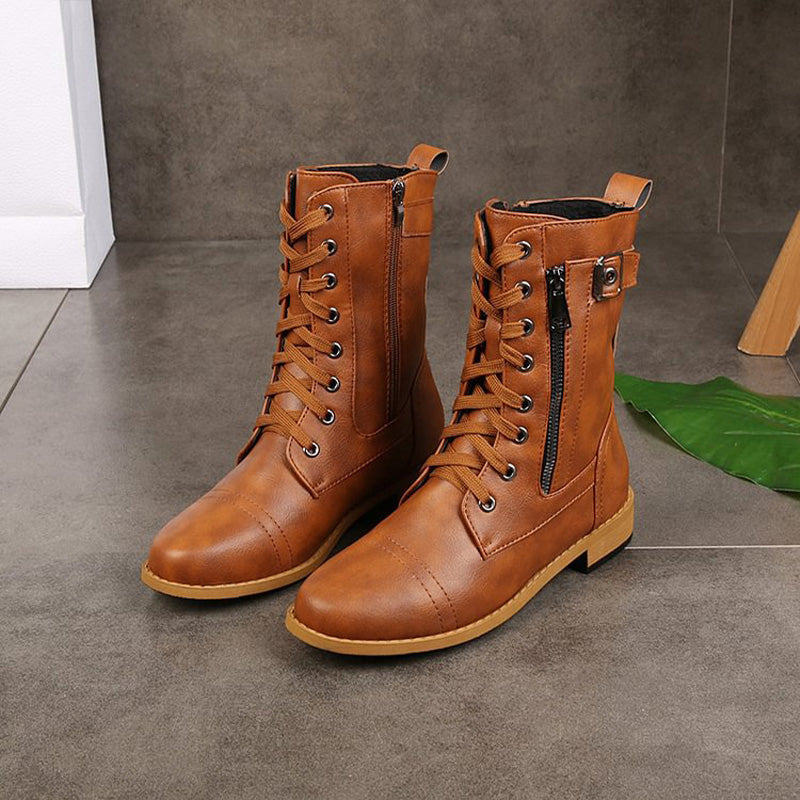 Andria | Women's Combat Lace-Up Boots
