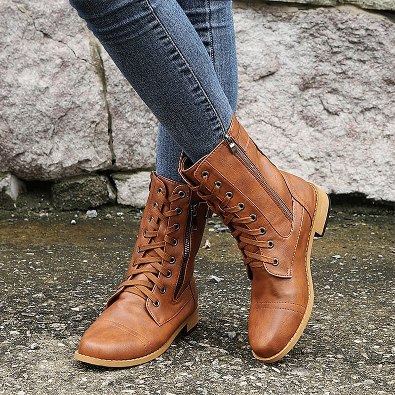 Andria | Women's Combat Lace-Up Boots