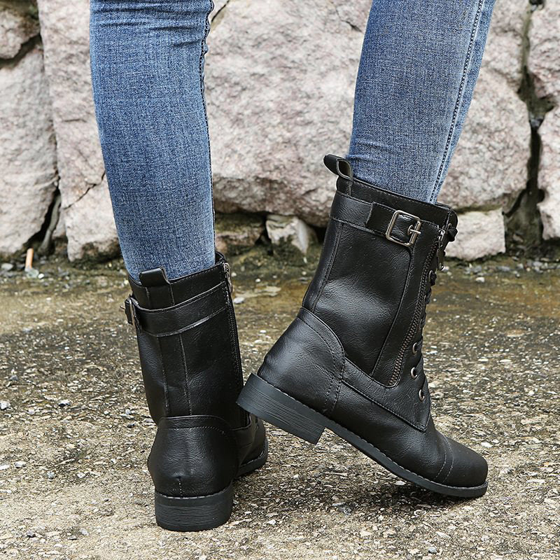 Andria | Women's Combat Lace-Up Boots