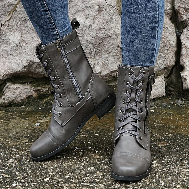 Andria | Women's Combat Lace-Up Boots
