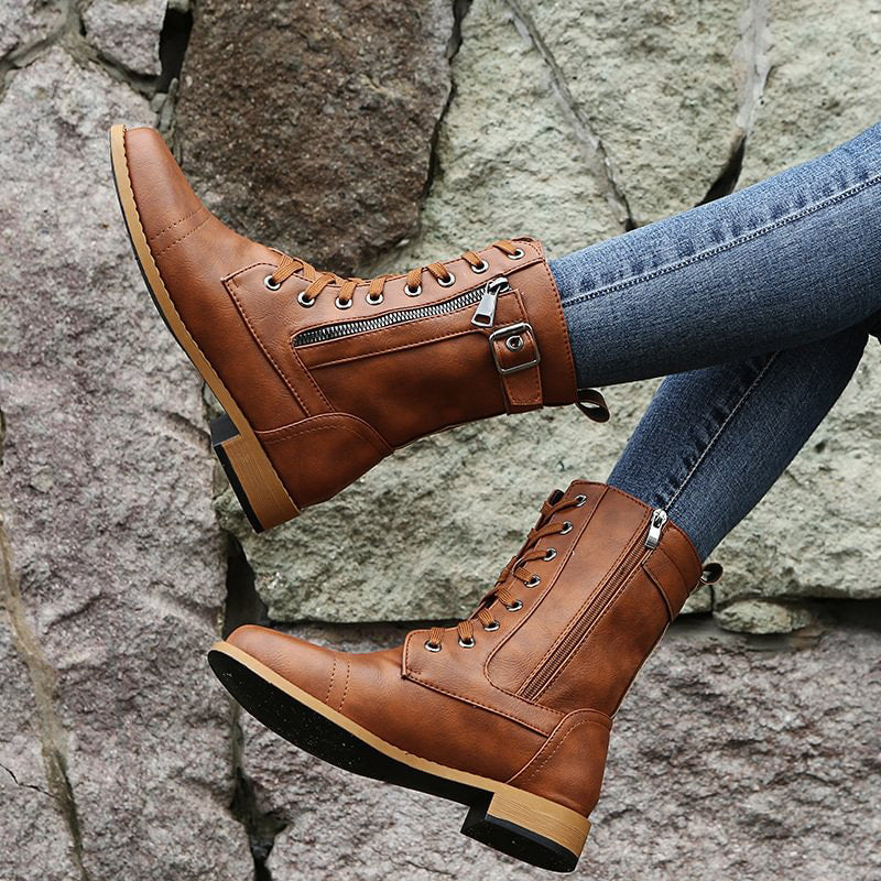 Andria | Women's Combat Lace-Up Boots