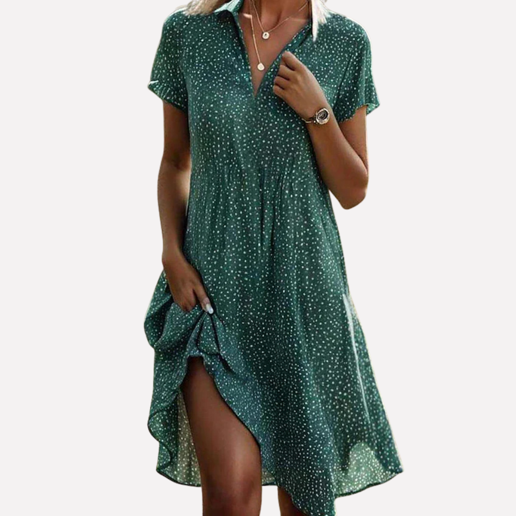 Ellen | Women's V-Neck A-Line Mini Dress