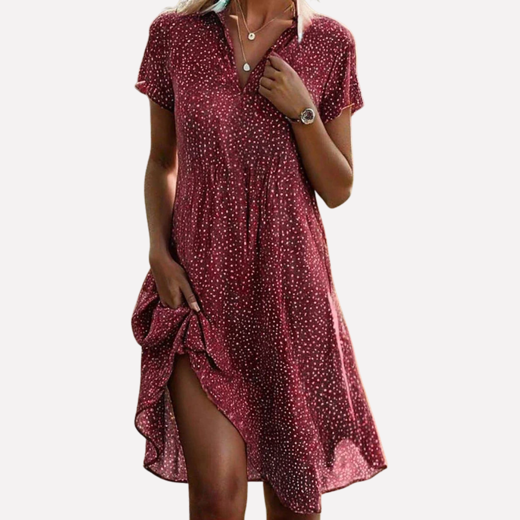 Ellen | Women's V-Neck A-Line Mini Dress