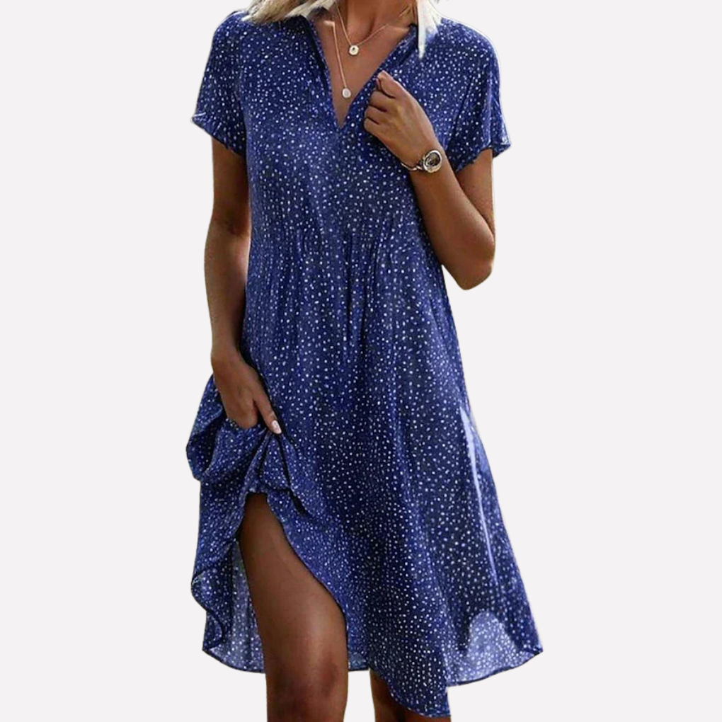 Ellen | Women's V-Neck A-Line Mini Dress