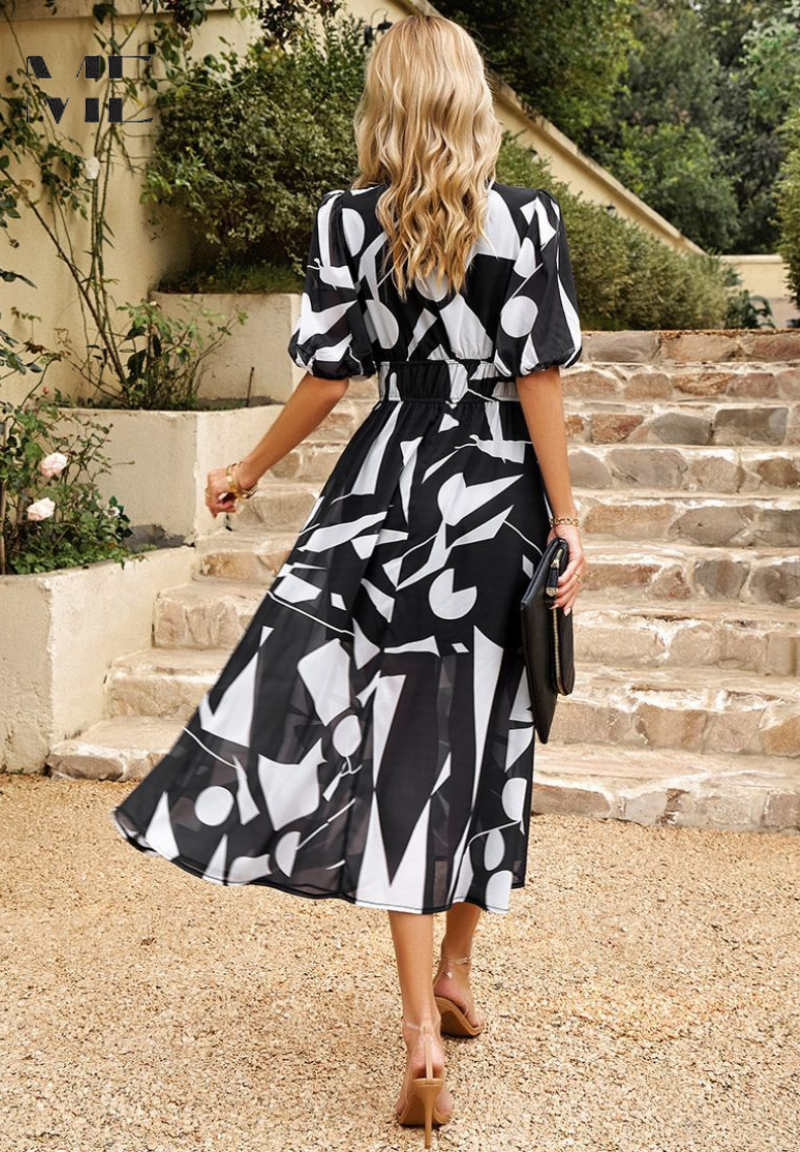 Gretel | Women's V-Neck A-Line Midi Dress