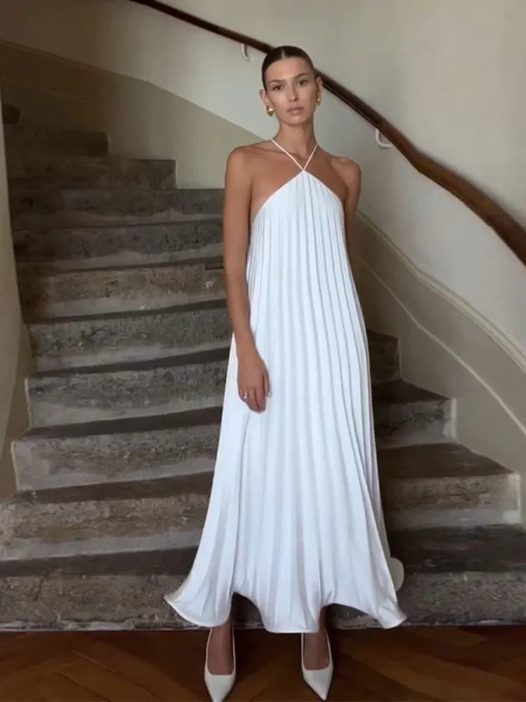 Eve | Women's Sleeveless Pleated Maxi Dress