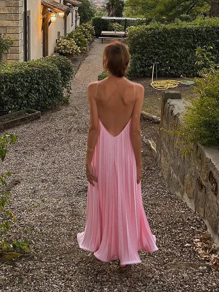 Eve | Women's Sleeveless Pleated Maxi Dress