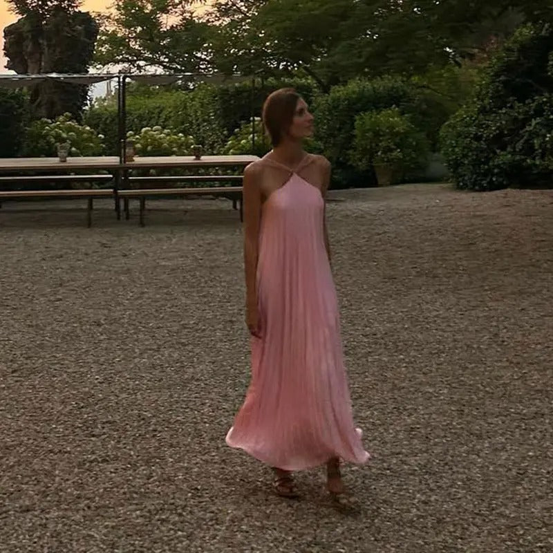 Eve | Women's Sleeveless Pleated Maxi Dress