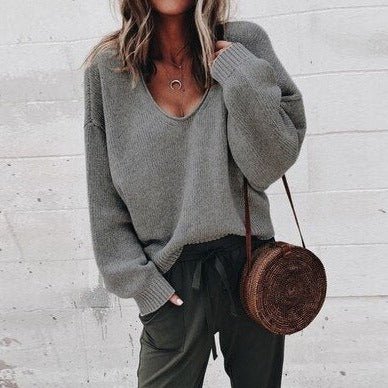 Abra | Women's Oversized V-Neck Sweater