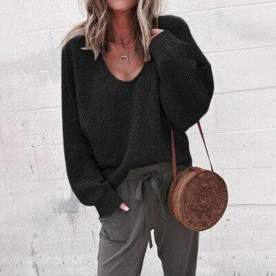Abra | Women's Oversized V-Neck Sweater