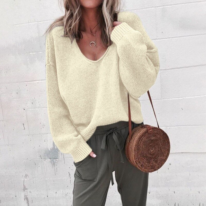 Abra | Women's Oversized V-Neck Sweater