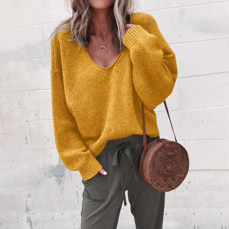 Abra | Women's Oversized V-Neck Sweater