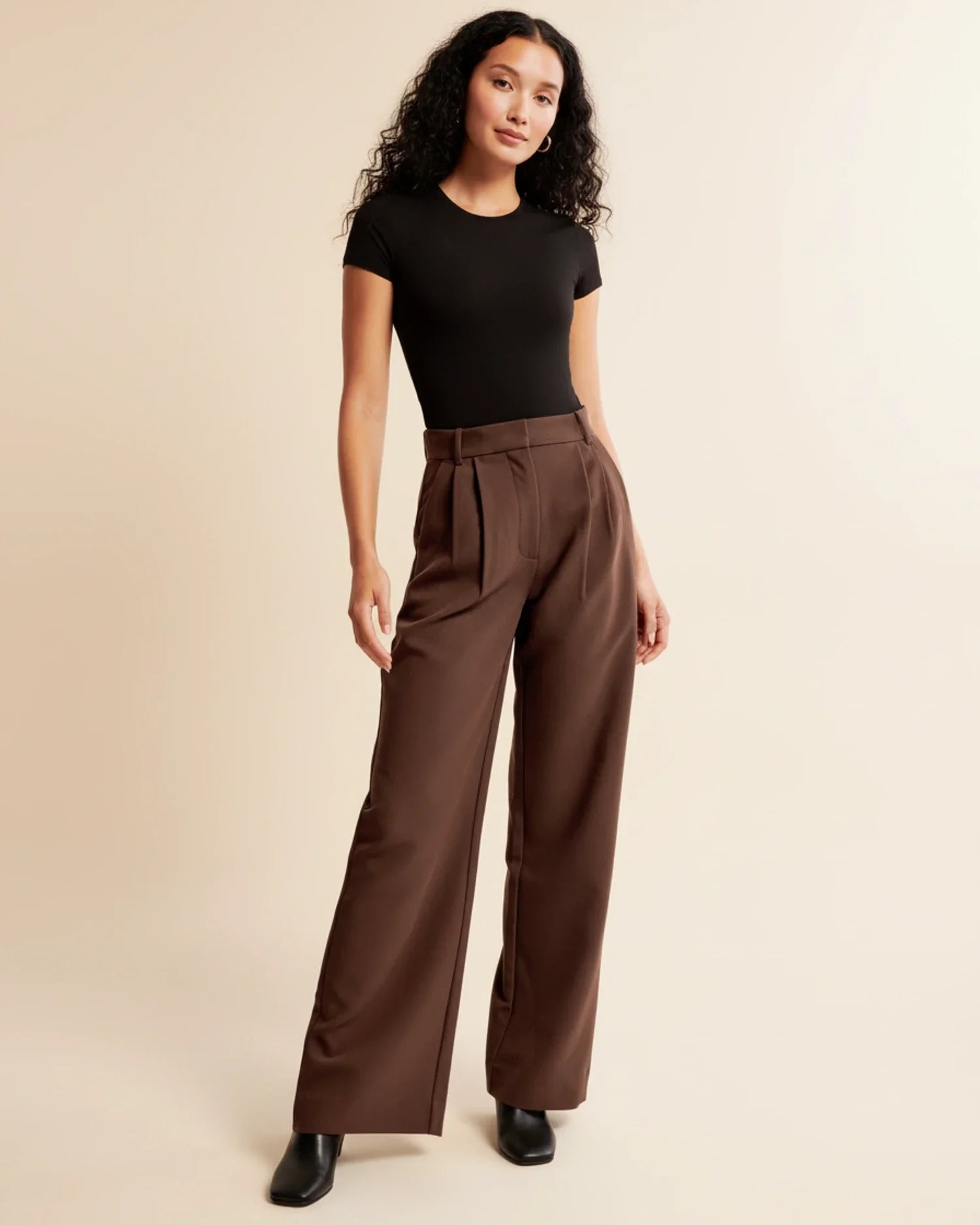 Bryony | Tailored High Waist Pleated Leg Trousers for a Chic Look