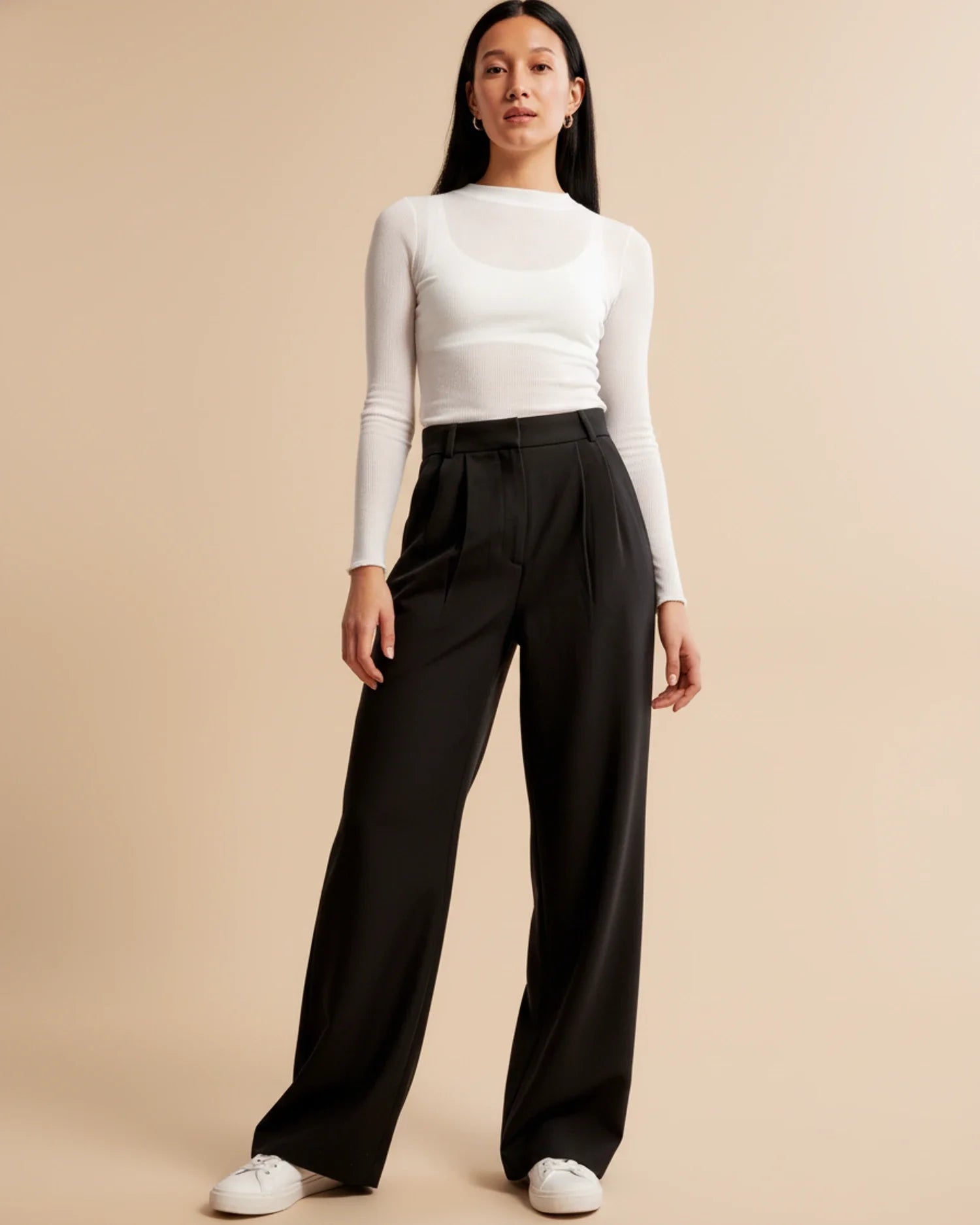 Bryony | Tailored High Waist Pleated Leg Trousers for a Chic Look