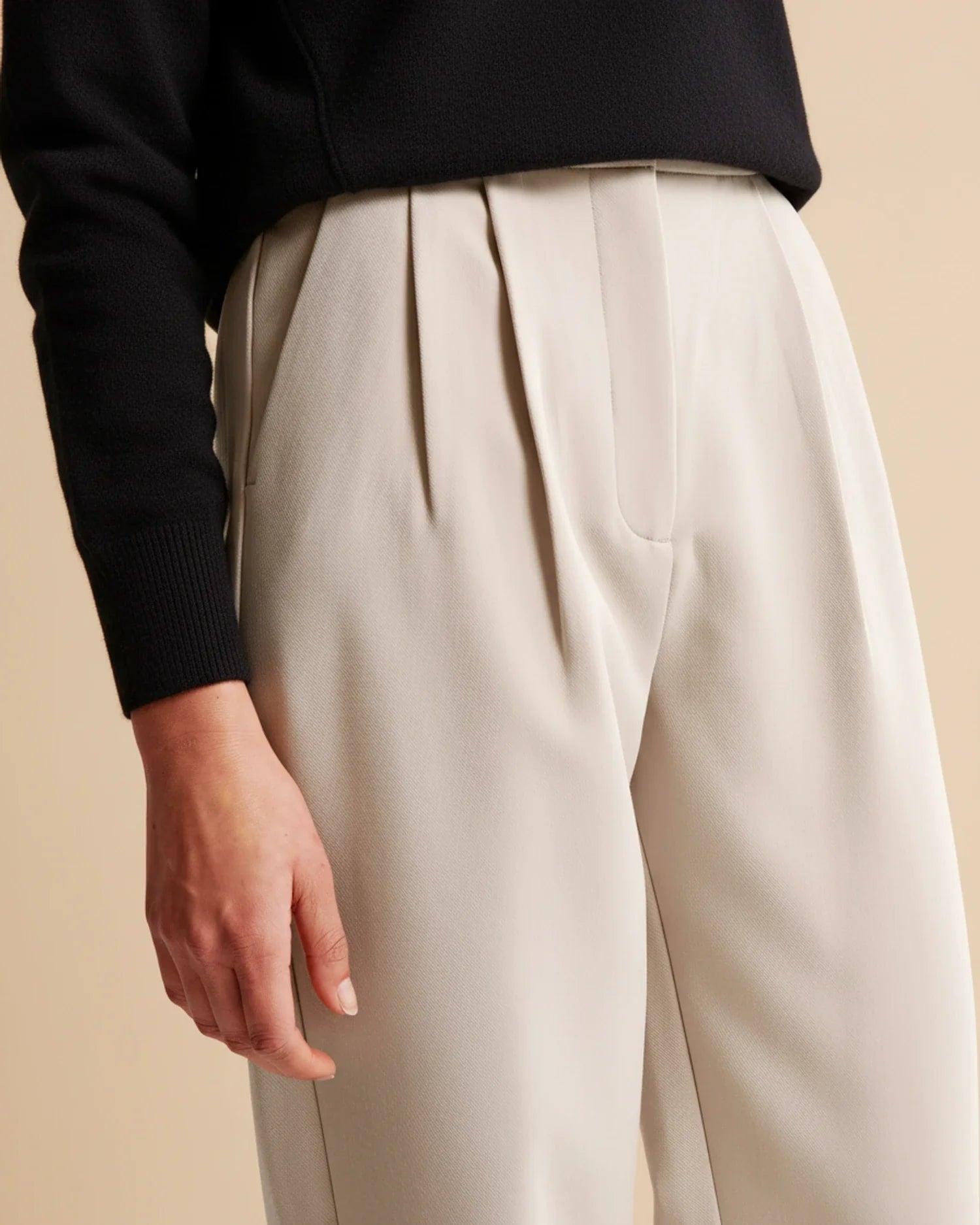 Bryony | Tailored High Waist Pleated Leg Trousers for a Chic Look
