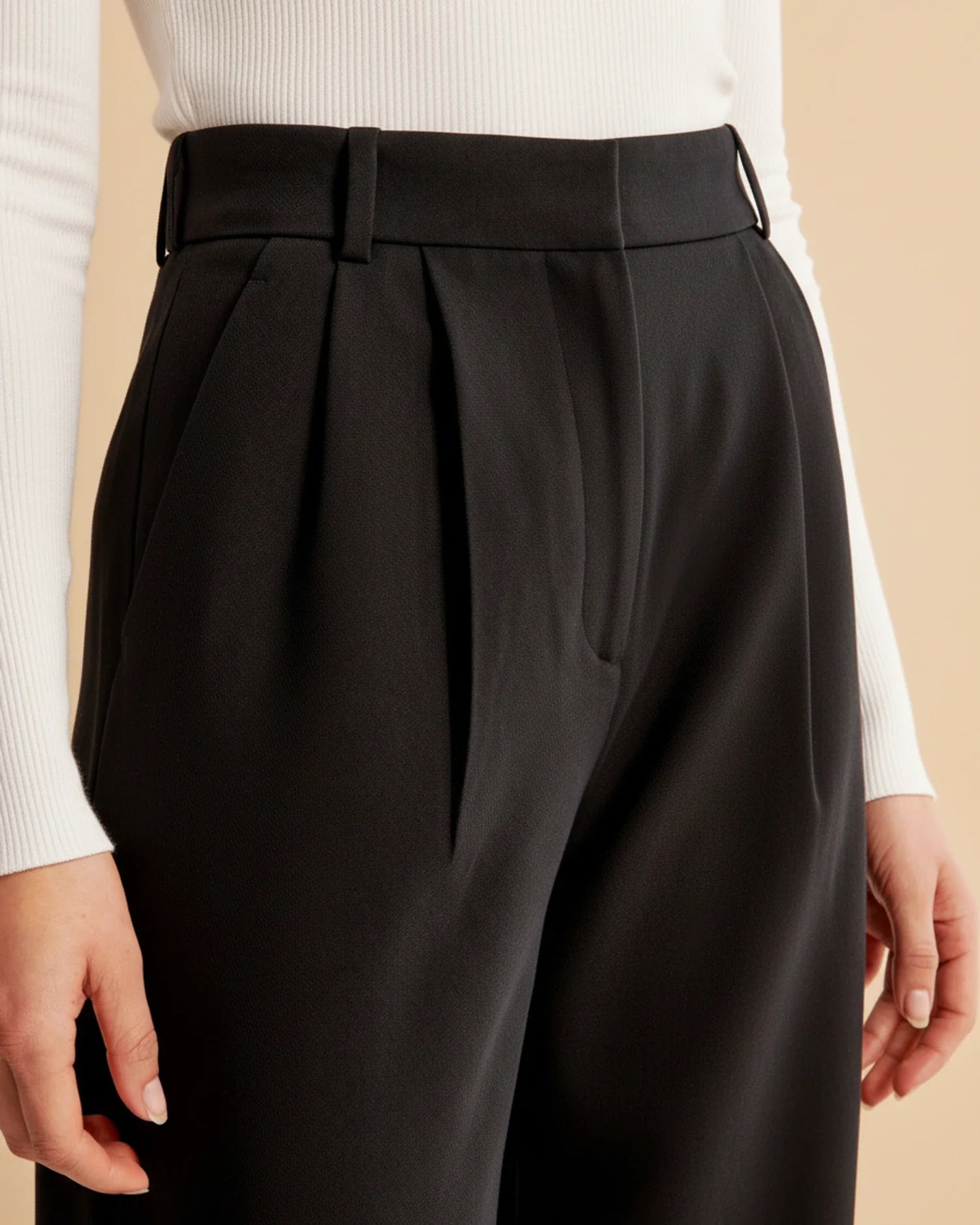 Bryony | Tailored High Waist Pleated Leg Trousers for a Chic Look