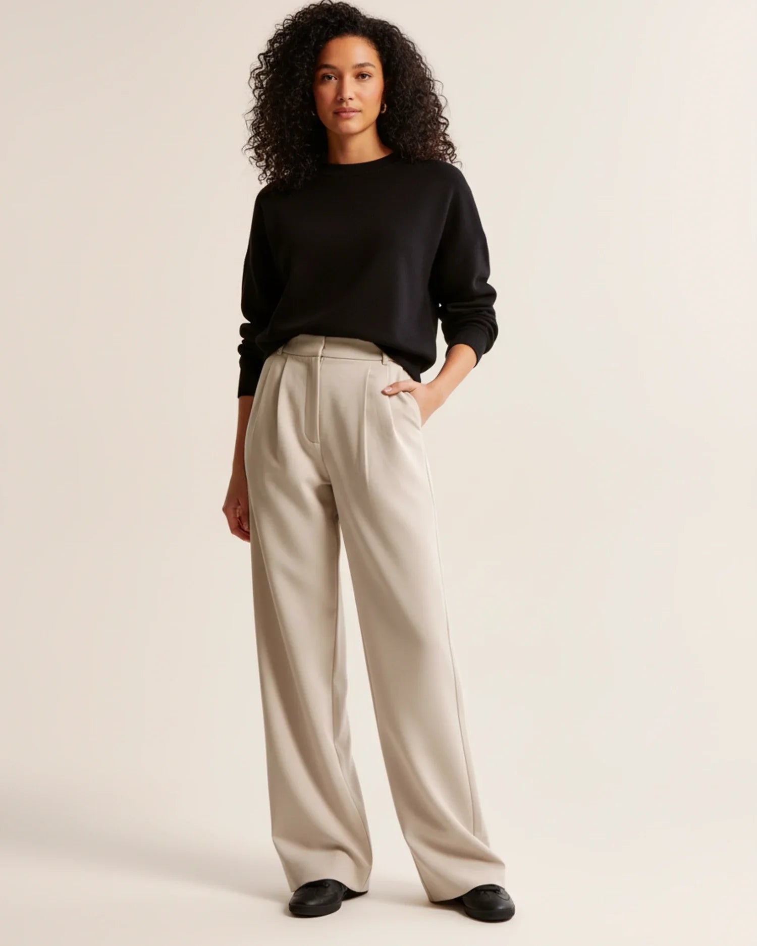 Bryony | Tailored High Waist Pleated Leg Trousers for a Chic Look