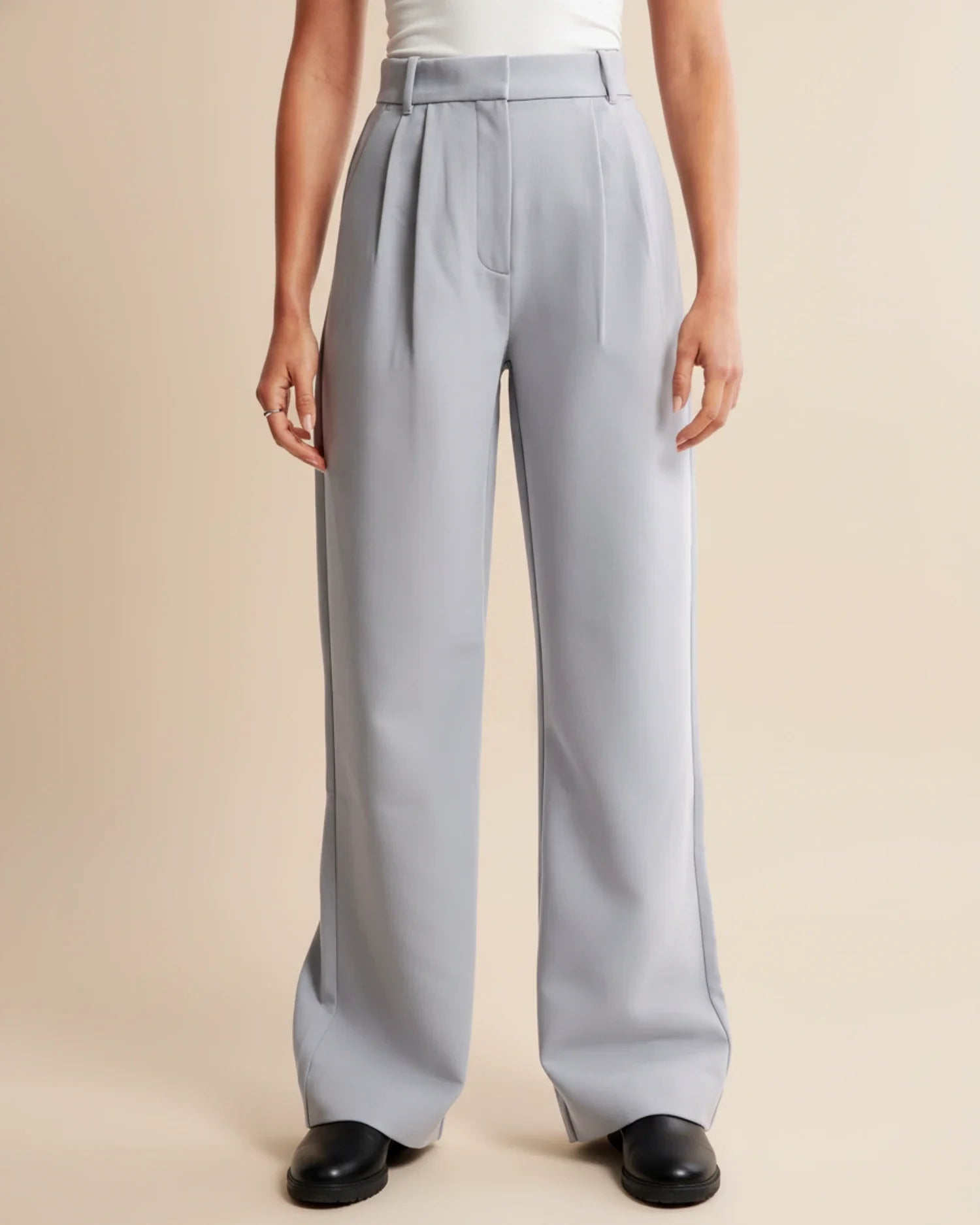 Bryony | Tailored High Waist Pleated Leg Trousers for a Chic Look