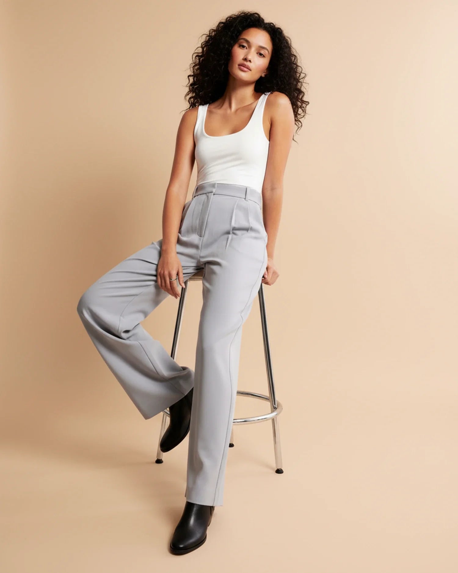 Bryony | Tailored High Waist Pleated Leg Trousers for a Chic Look
