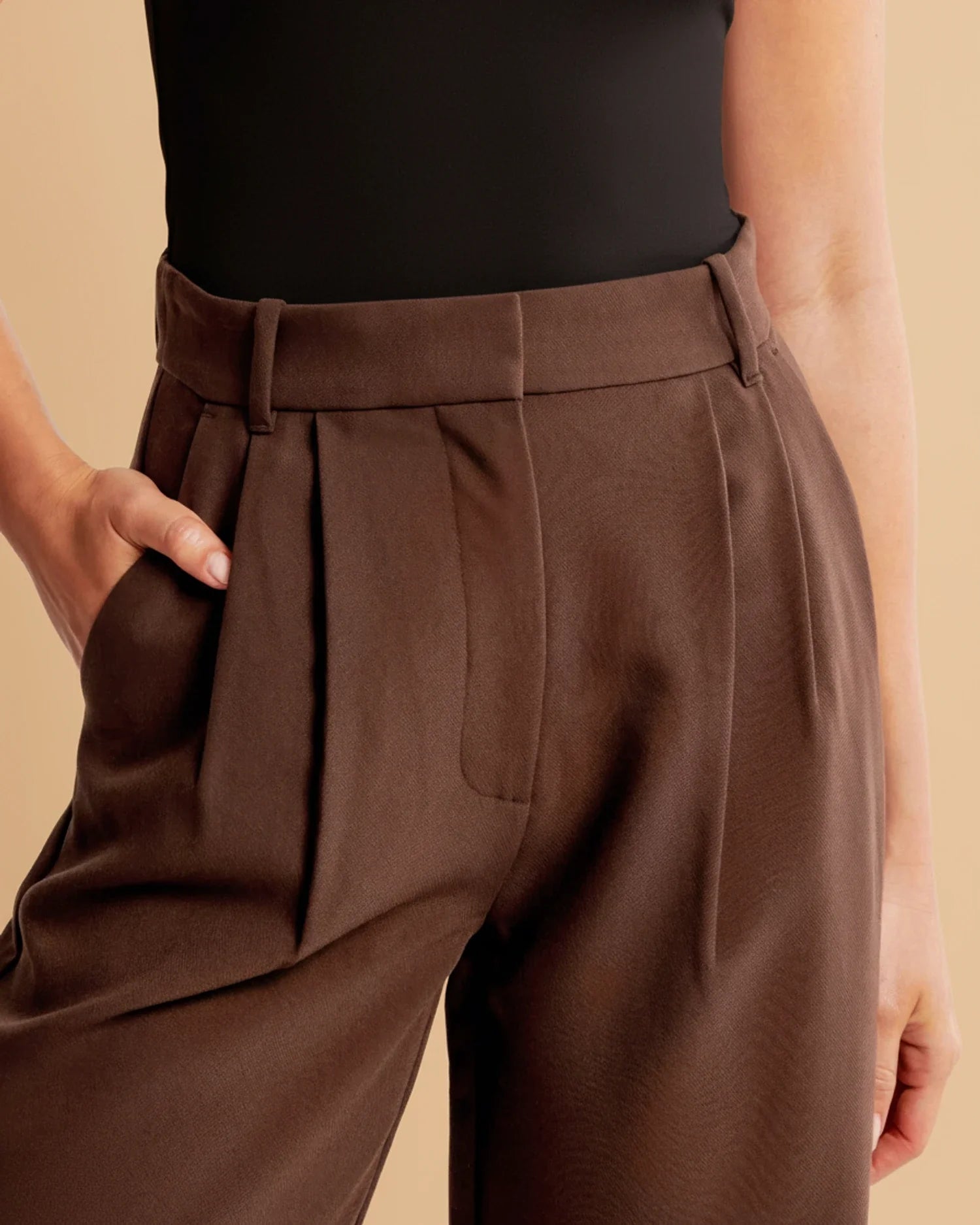Bryony | Tailored High Waist Pleated Leg Trousers for a Chic Look